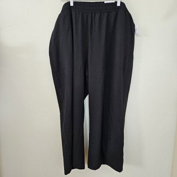 Old Navy Pants Womens XXL Black High Waist Wide Leg Stretch Quick Dry Front Slit - Picture 14 of 15